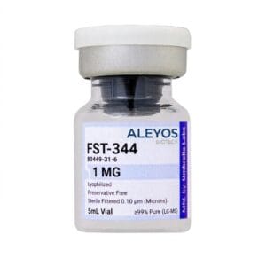 Premium FST 344 peptide vial for pure myostatin inhibition and advanced systemic body composition routine